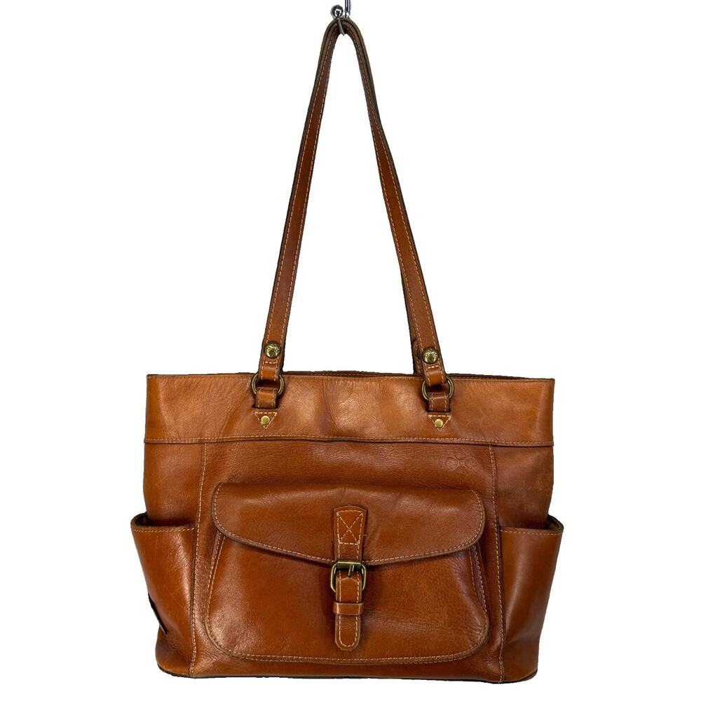Patricia Nash Bolsena Tote Heritage Caramel Brown Leather Purse Shoulder Bag